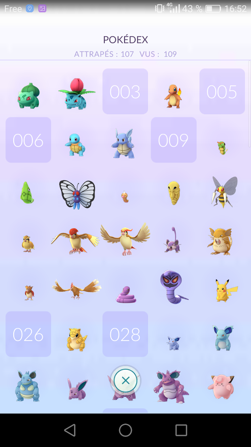 Pokédex Pokémon Go